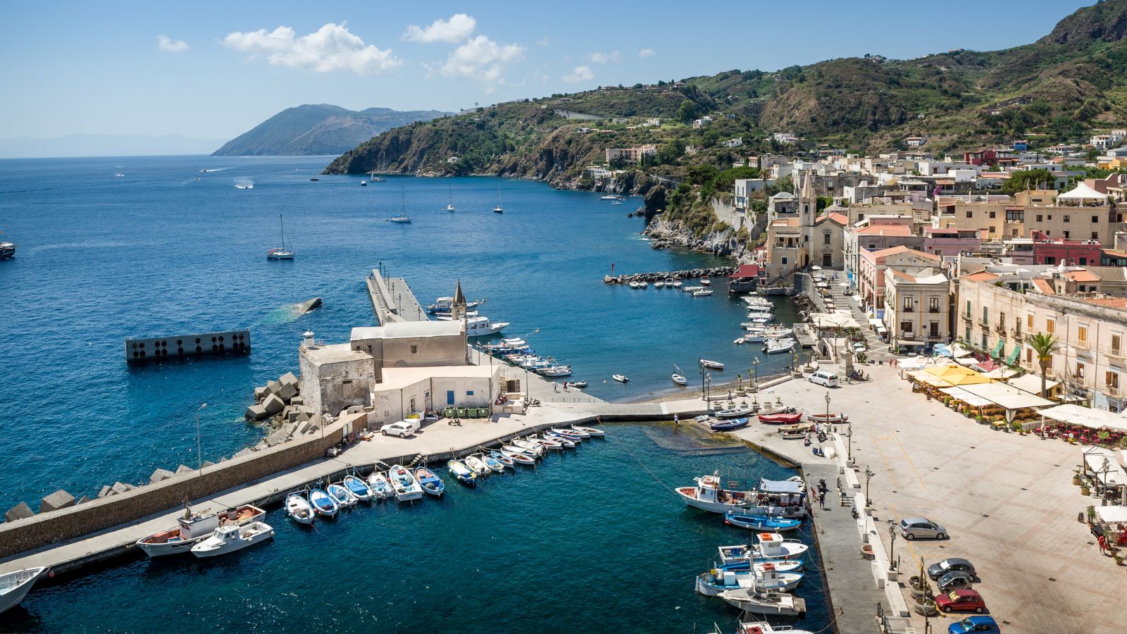 Arrival at the marina for a family yacht charter in Italy