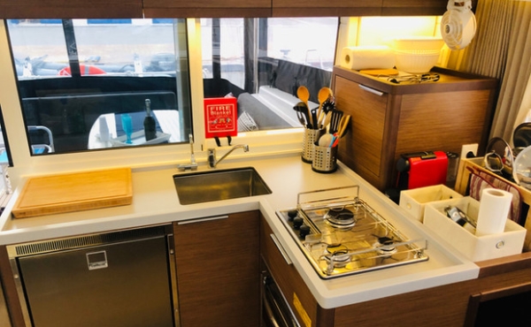 galley lagoon 40 samana 3_galley_lagoon_40_samana Family Sailing Holidays in the Mediterranean areas of Greece, Italy, Spain and France. - Lagoon 40 Samana | Luxury Family Catamaran Charter Sicily