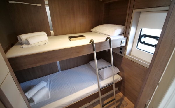 Eagle-bunk-bed-cabin 5_eagle-bunk-bed-cabin Family Sailing Holidays in the Mediterranean areas of Greece, Italy, Spain and France. - Eagle Bali 4.8 Catamaran Charter | Luxury Family Sailing Greece