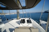 5_eagle-bali-flybridge-helm Family Sailing Holidays in the Mediterranean areas of Greece, Italy, Spain and France. - Eagle Bali 4.8 Catamaran Charter | Luxury Family Sailing Greece