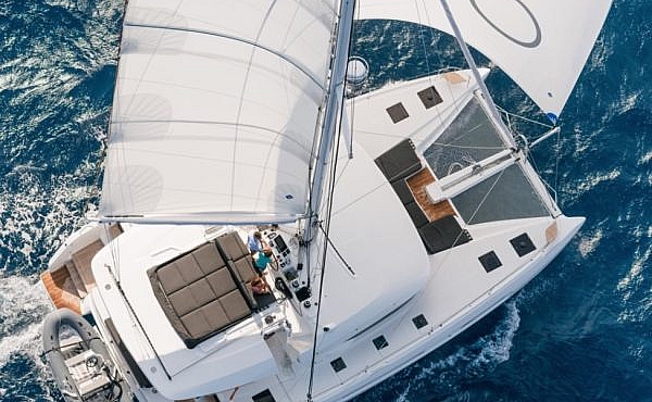 8_lagoon_50-ohana-drone-view Family Sailing Holidays in the Mediterranean areas of Greece, Italy, Spain and France. - Lagoon 50 Ohana | Family Catamaran Sicily